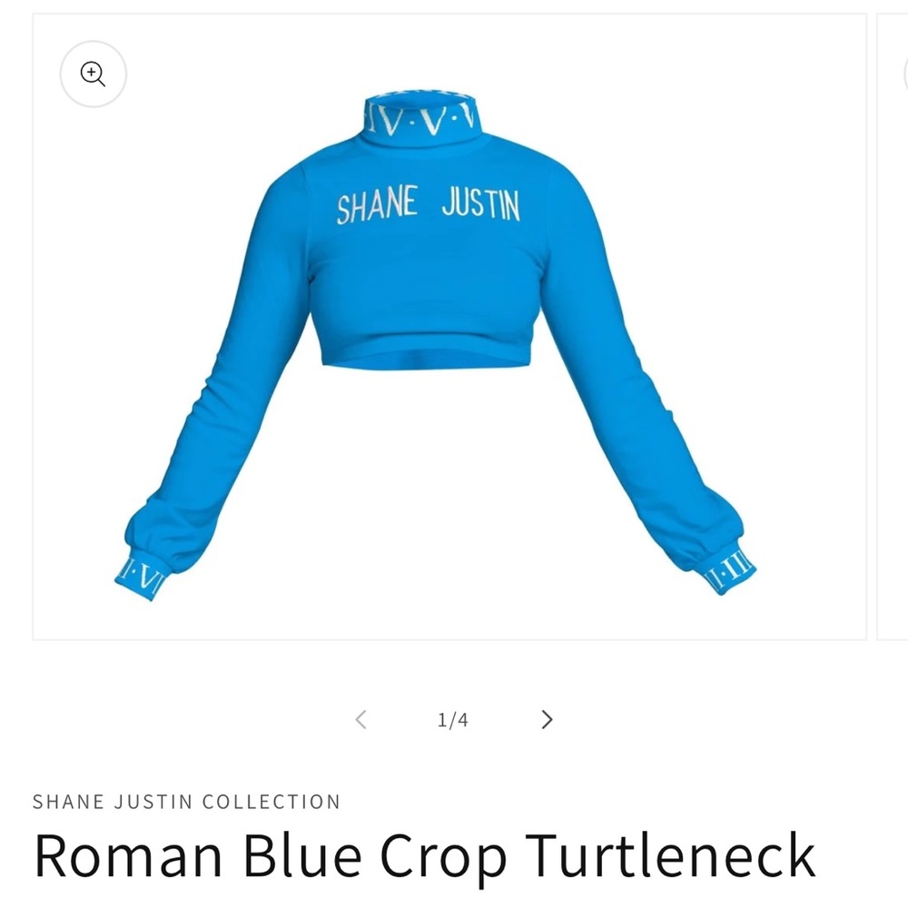 Roman Blue Crop Turtleneck